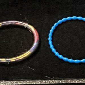 Lot of 2 Cool Metal Coil Bracelets